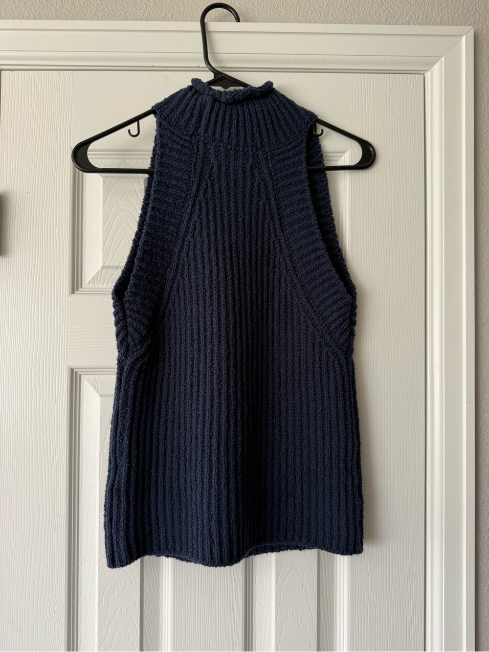 NWT Anthropologie Navy Ribbed Sleeveless Turtleneck Sweater - Size XS